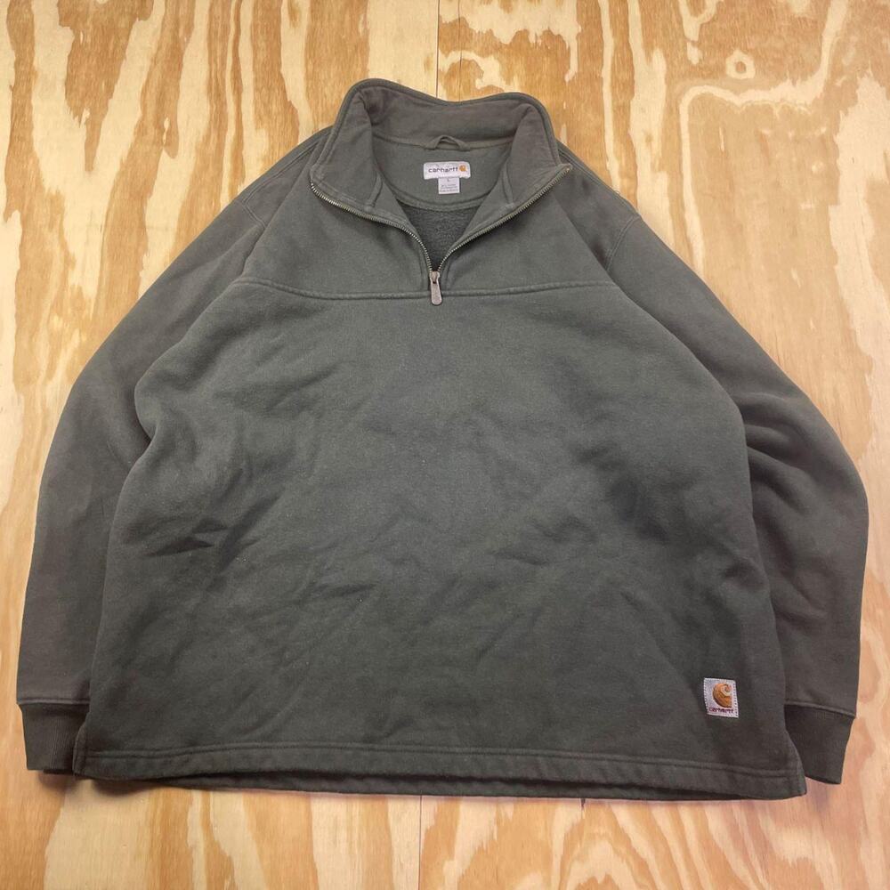 Vintage 90's Carhartt Quarter Zip Sweatshirt – Green – Men’s L